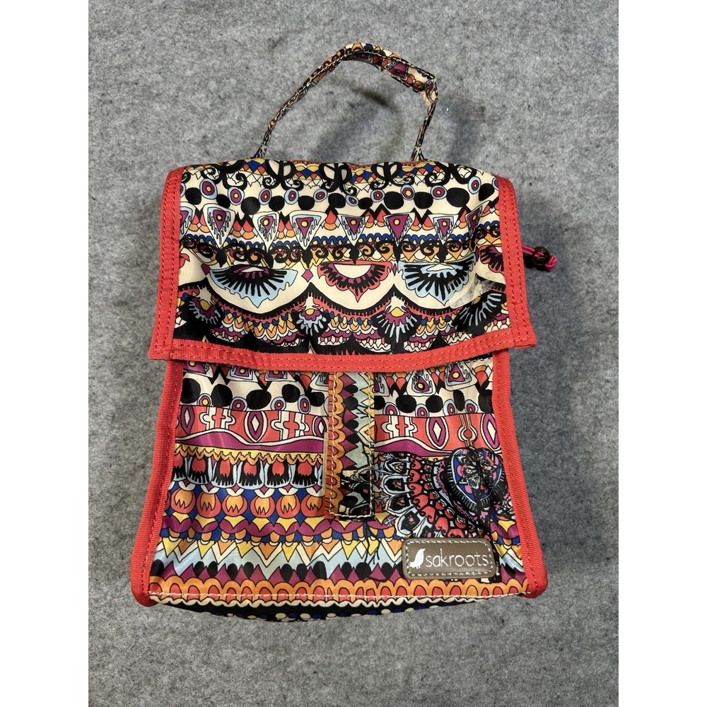 SAKROOTS Multicolor Peace Tribal Print Insulated Lunch Tote Bag